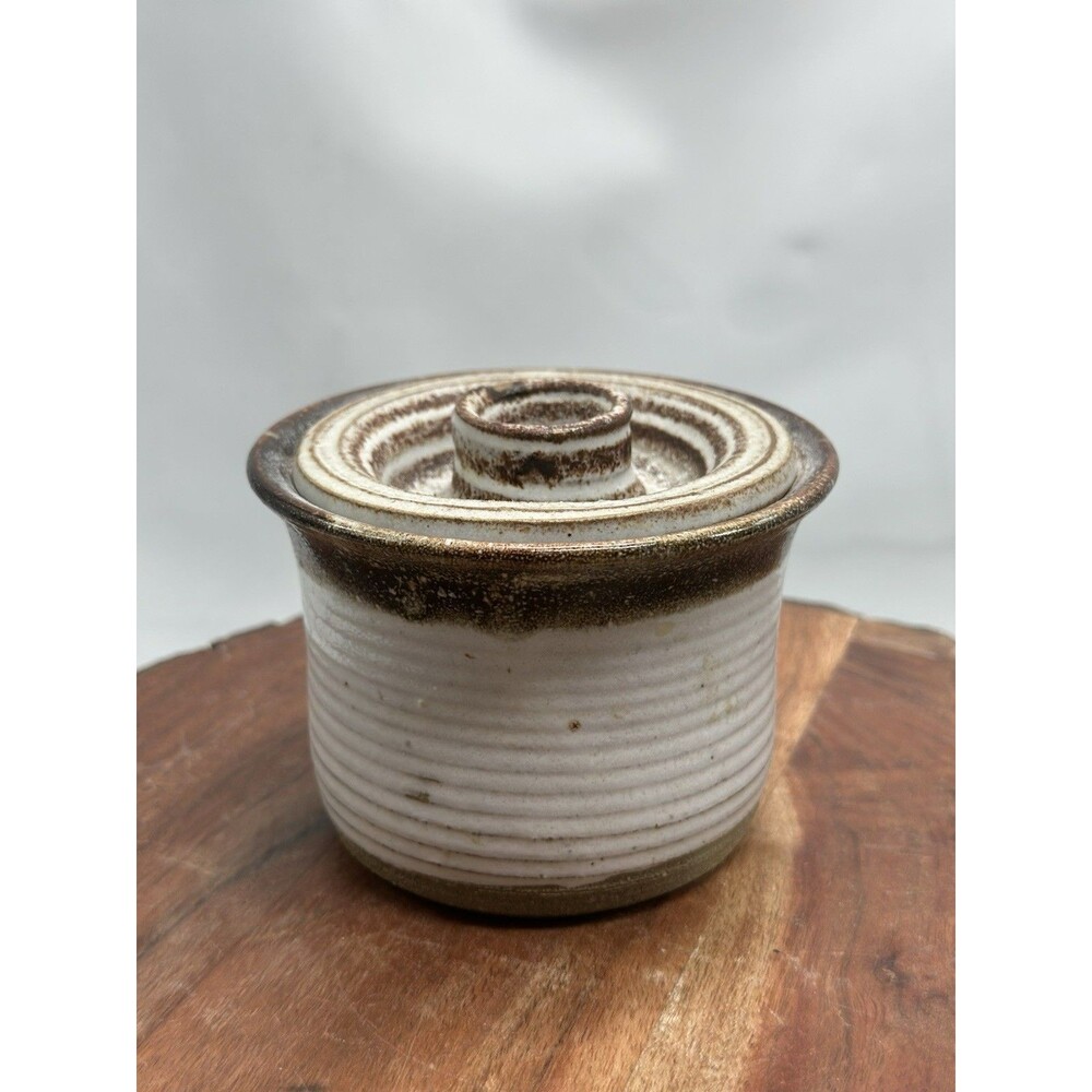 Art Pottery Lidded Vanity Stoneware Beautiful Handmade Artisan Signed